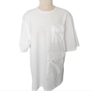 COS White Short Sleeve Men's Tee with Pockets